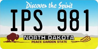 ND license plate IPS981
