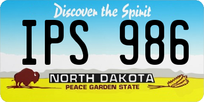 ND license plate IPS986
