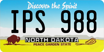 ND license plate IPS988
