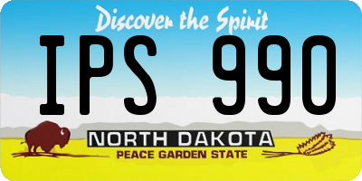 ND license plate IPS990