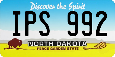 ND license plate IPS992