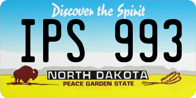 ND license plate IPS993