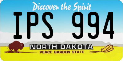 ND license plate IPS994