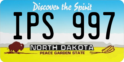 ND license plate IPS997