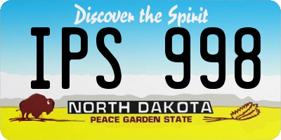 ND license plate IPS998