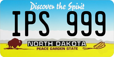 ND license plate IPS999
