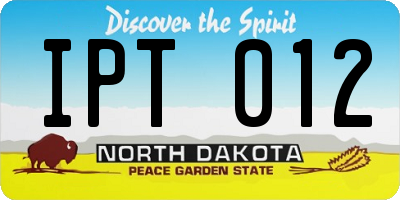ND license plate IPT012