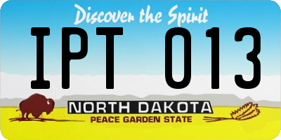 ND license plate IPT013