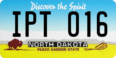 ND license plate IPT016