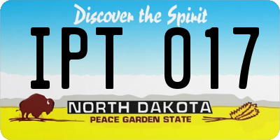 ND license plate IPT017