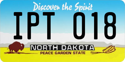 ND license plate IPT018