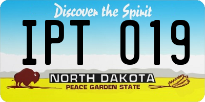 ND license plate IPT019