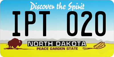 ND license plate IPT020
