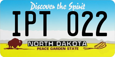 ND license plate IPT022