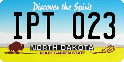 ND license plate IPT023