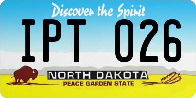 ND license plate IPT026