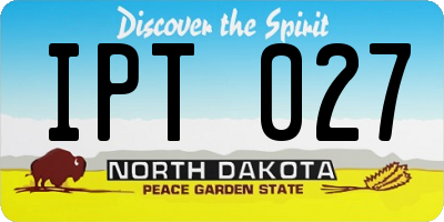 ND license plate IPT027
