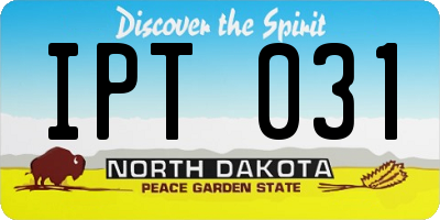 ND license plate IPT031