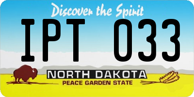 ND license plate IPT033