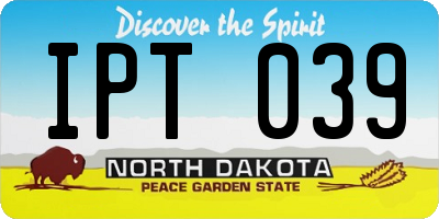 ND license plate IPT039