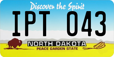 ND license plate IPT043