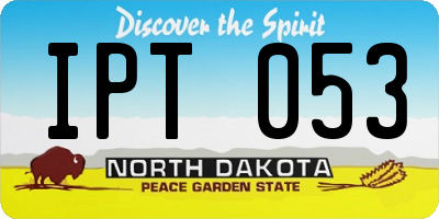 ND license plate IPT053
