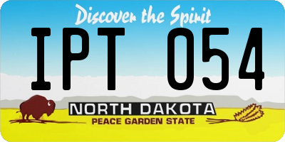 ND license plate IPT054