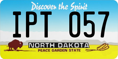 ND license plate IPT057
