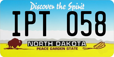 ND license plate IPT058