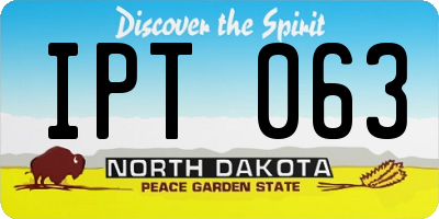 ND license plate IPT063