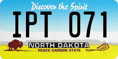 ND license plate IPT071
