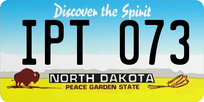ND license plate IPT073