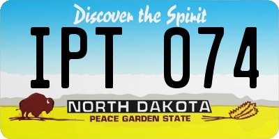 ND license plate IPT074