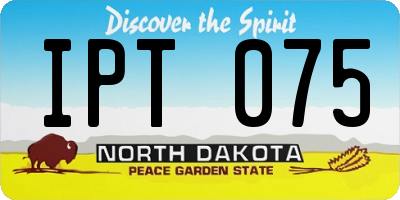 ND license plate IPT075