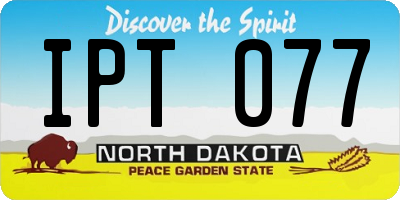 ND license plate IPT077