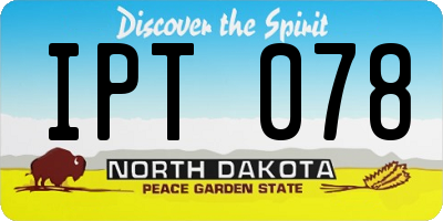 ND license plate IPT078