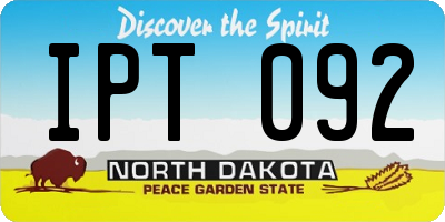 ND license plate IPT092