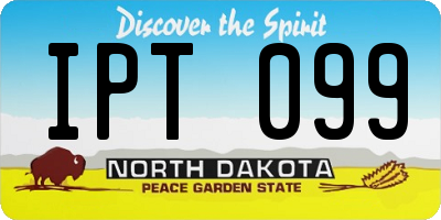 ND license plate IPT099