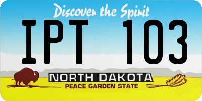 ND license plate IPT103