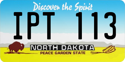 ND license plate IPT113