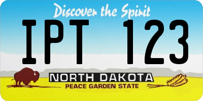 ND license plate IPT123