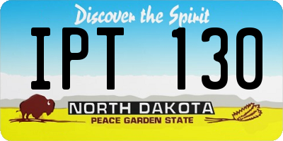 ND license plate IPT130