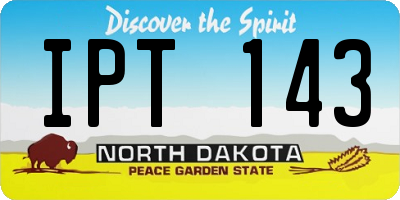 ND license plate IPT143