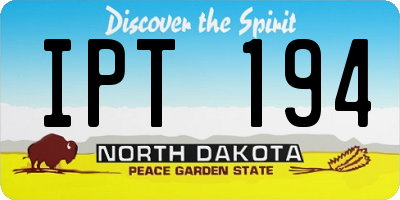 ND license plate IPT194