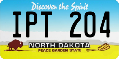 ND license plate IPT204
