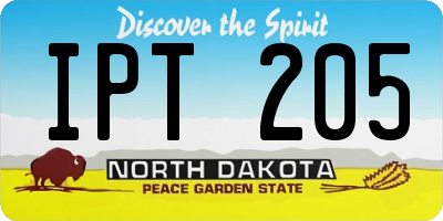 ND license plate IPT205