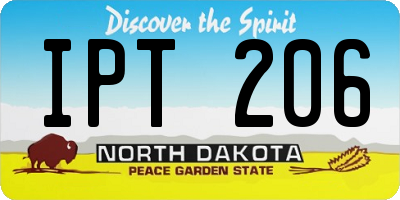 ND license plate IPT206