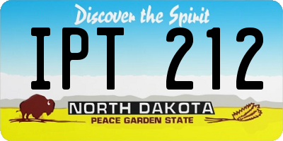 ND license plate IPT212