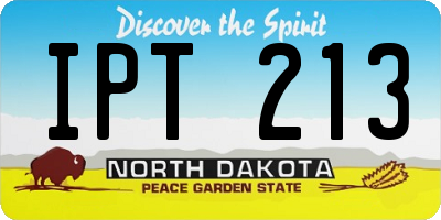 ND license plate IPT213