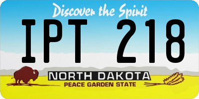 ND license plate IPT218